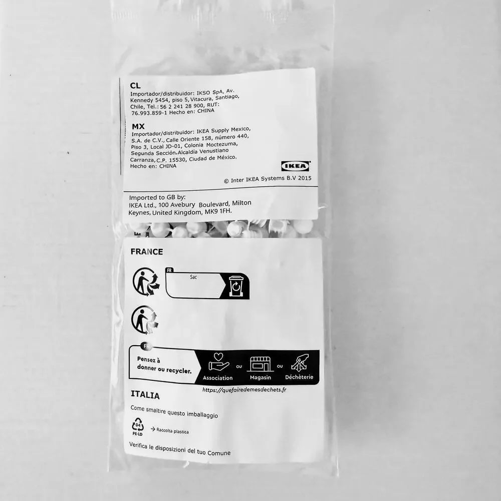 IKEA VARIERA White Cover Caps for Unused Drill Holes (100 Pack)